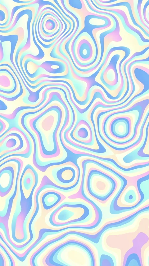Abstract liquid patterns, fluid shapes , retro psychedelic style, seamless loop 動画素材 339453489