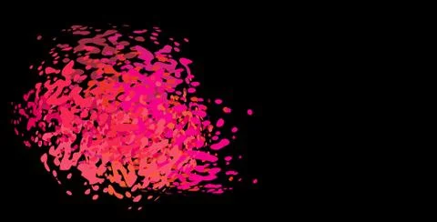 Abstract liquid pink drip splatter silhouette on black Stock Illustration