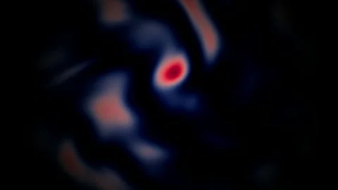 Abstract Liquid Plasma Background Loop with Blue and Red Glowing Fluid Waves Stock Footage 346769074