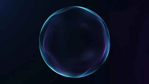 Abstract liquid plasma sphere with blue and purple glowing waves on dark ba.. Stock Illustration