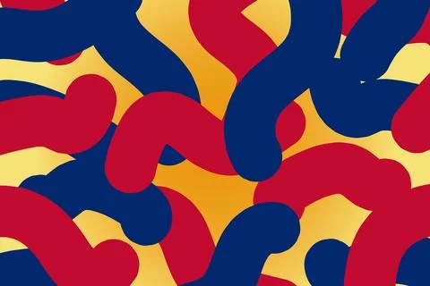 Abstract Liquid Red and Blue Fluid Background with Modern Organic Shapes Stock Illustration