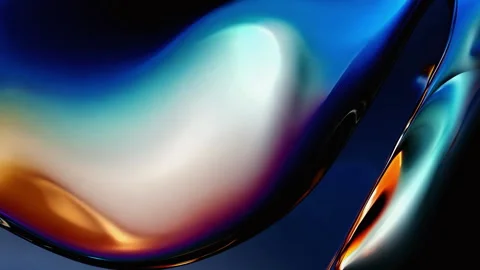 An Abstract Liquid Reflection Featuring Captivating Blue and Orange Hues Stock Footage 294721135