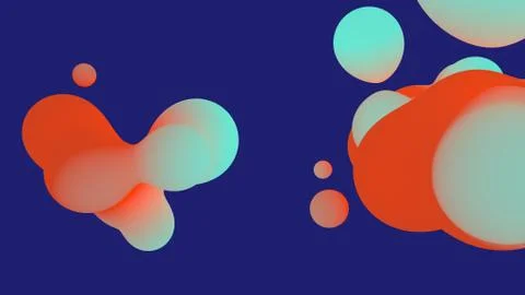 Abstract liquid shape colored lush lava and aqua menthe on whit backgrounds Ilustração Stock