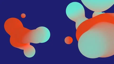 Abstract liquid shape colored lush lava and aqua menthe on whit backgrounds Ilustración de archivo