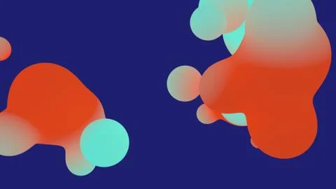 Abstract liquid shape colored lush lava and aqua menthe on whit backgrounds Ilustração Stock