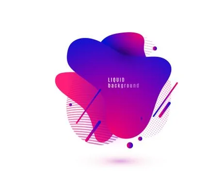 Abstract liquid shape. Fluid design. Isolated gradient waves with geometric Stock Illustration