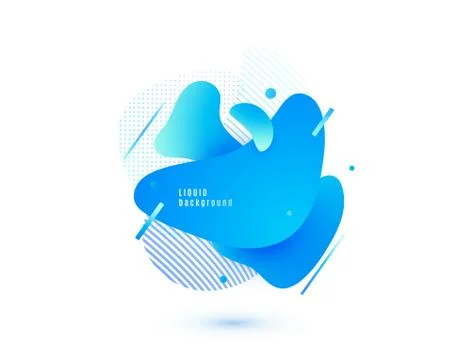 Abstract liquid shape. Fluid design. Isolated gradient waves with geometric Stock Illustration