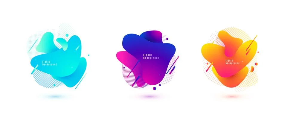 Abstract liquid shape. Fluid design. Isolated gradient waves with geometric Stock Illustration