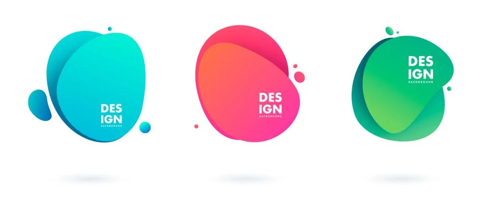 Abstract liquid shape. Fluid design. Isolated gradient waves with geometric Illustrazione stock