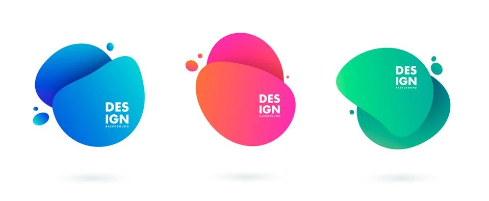 Abstract liquid shape. Fluid design. Isolated gradient waves with geometric Stock Illustration