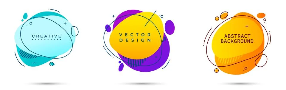 Abstract liquid shape. Fluid design. Isolated gradient waves with geometric Illustrazione stock