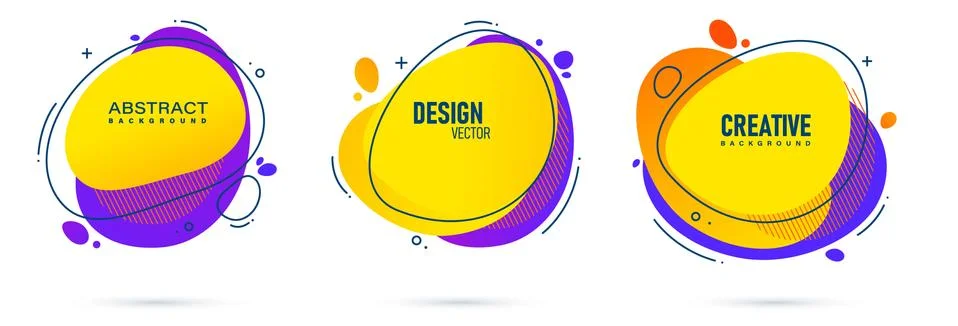 Abstract liquid shape. Fluid design. Isolated gradient waves with geometric Stock Illustration