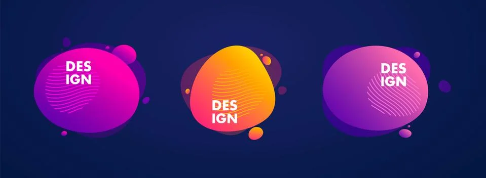 Abstract liquid shape. Fluid design. Light and bright gradient color waves with Stock Illustration