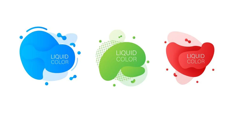 Abstract liquid shape with gradient. Design element for web banners, flyers.  Ilustração Stock