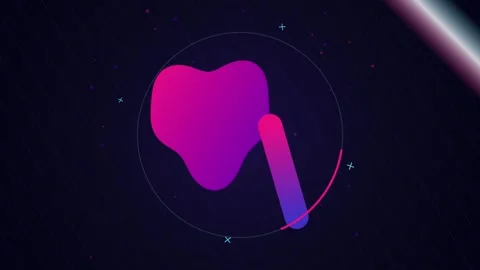 Abstract liquid shape with rotating stick and light ray on dark background. 動画素材 346489338