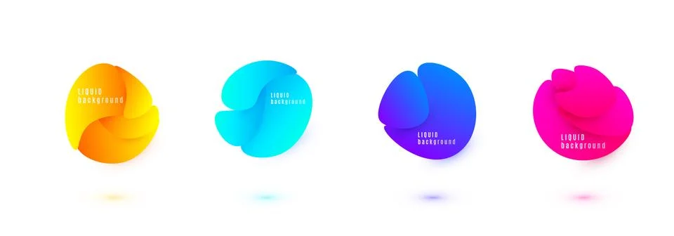 Abstract liquid shape vector design. Fluid gradient background. Isolated graphic Illustrazione stock