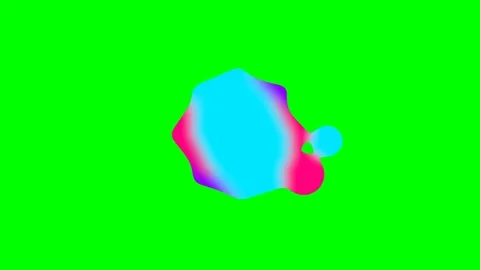 Abstract liquid shape with vibrant blue and pink gradient on green screen 스톡 동영상 340905016