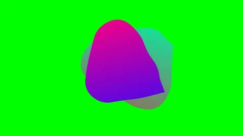 Abstract liquid shape with vibrant gradient colors on green background Stock Footage 340266049