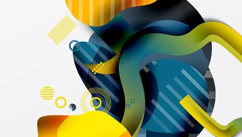 Abstract liquid shapes and lines background イラスト素材