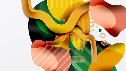 Abstract liquid shapes and lines background 스톡 일러스트