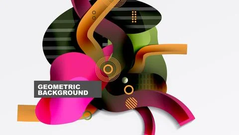 Abstract liquid shapes and lines background 스톡 일러스트