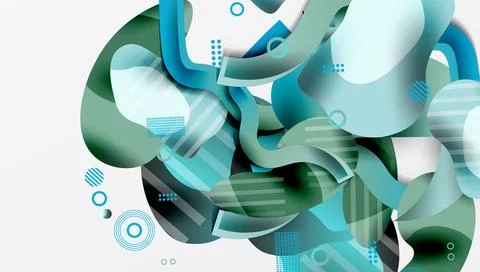 Abstract liquid shapes and lines background イラスト素材