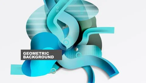 Abstract liquid shapes and lines background 库存插图
