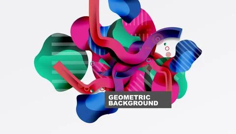 Abstract liquid shapes and lines background 스톡 일러스트