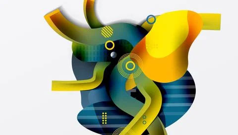 Abstract liquid shapes and lines background イラスト素材