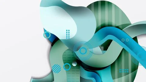 Abstract liquid shapes and lines background 스톡 일러스트