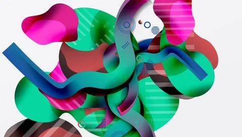 Abstract liquid shapes and lines background 스톡 일러스트