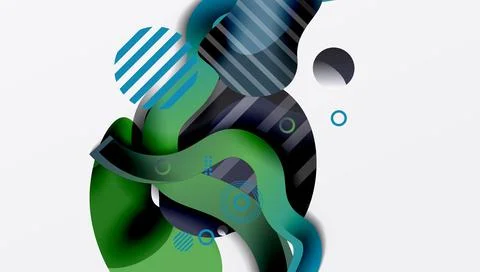 Abstract liquid shapes and lines background 库存插图