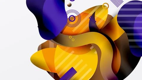 Abstract liquid shapes and lines background イラスト素材