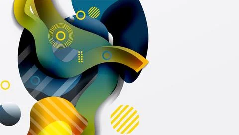 Abstract liquid shapes and lines background 스톡 일러스트