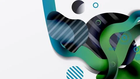 Abstract liquid shapes and lines background イラスト素材