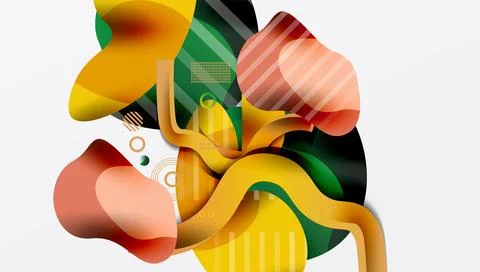 Abstract liquid shapes and lines background Stock Illustration