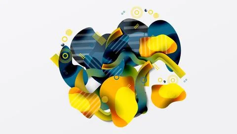 Abstract liquid shapes and lines background イラスト素材