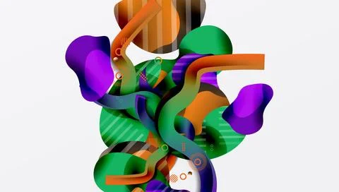 Abstract liquid shapes and lines background イラスト素材