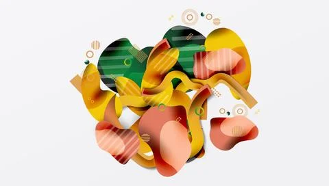 Abstract liquid shapes and lines background イラスト素材