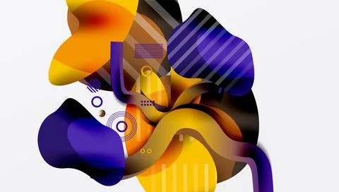 Abstract liquid shapes and lines background 库存插图