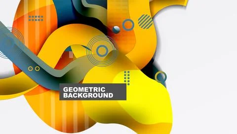 Abstract liquid shapes and lines background 库存插图