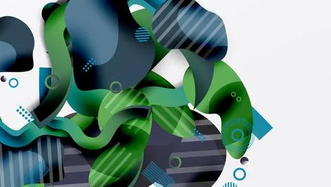 Abstract liquid shapes and lines background Stock Illustration