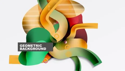Abstract liquid shapes and lines background Stock Illustration