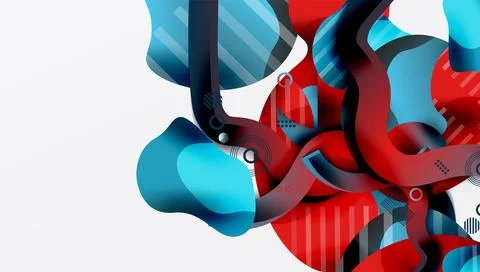 Abstract liquid shapes and lines background 库存插图