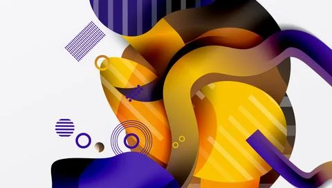 Abstract liquid shapes and lines background Stock Illustration