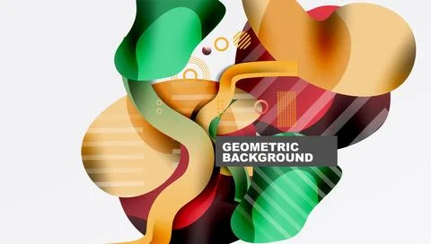 Abstract liquid shapes and lines background 库存插图