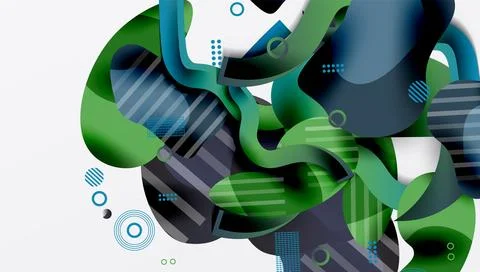Abstract liquid shapes and lines background 库存插图