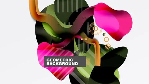 Abstract liquid shapes and lines background Stock Illustration