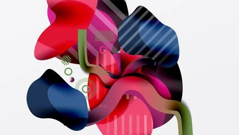 Abstract liquid shapes and lines background Illustrazione stock