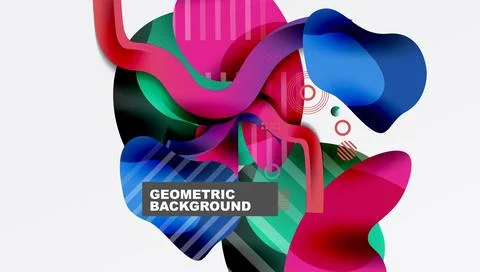 Abstract liquid shapes and lines background 库存插图